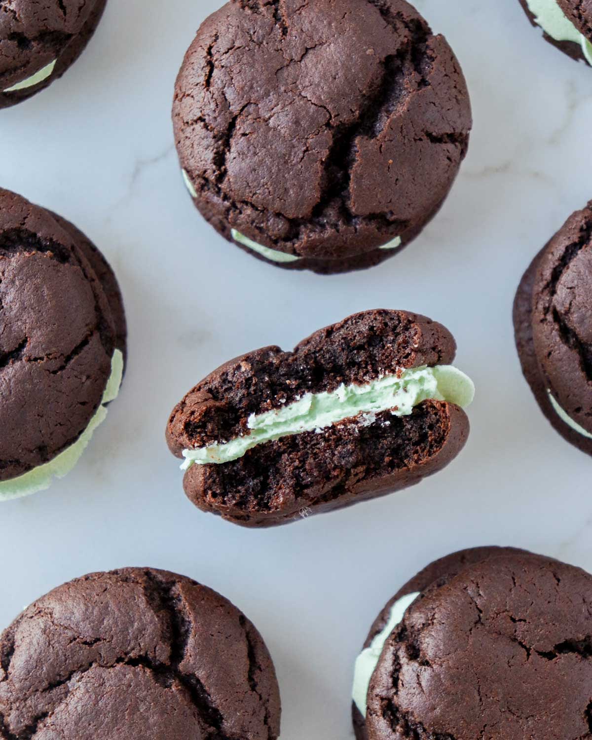 Mint Chocolate Sandwich Cookies