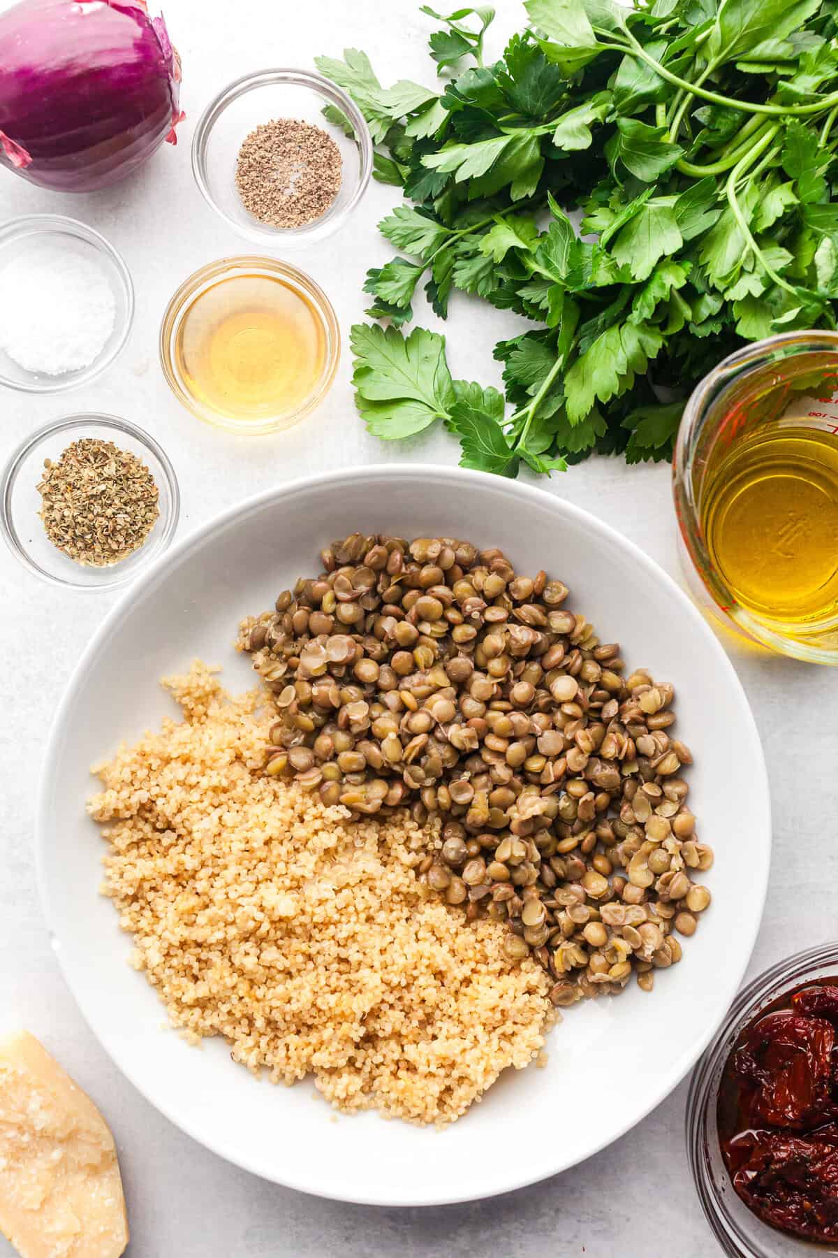 Quinoa Lentil Salad with Sun-Dried Tomatoes