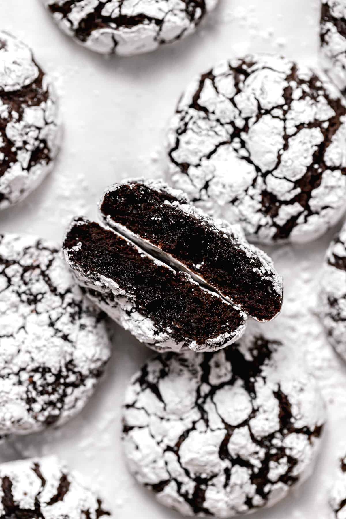 Chocolate Peppermint Crinkle Cookies
