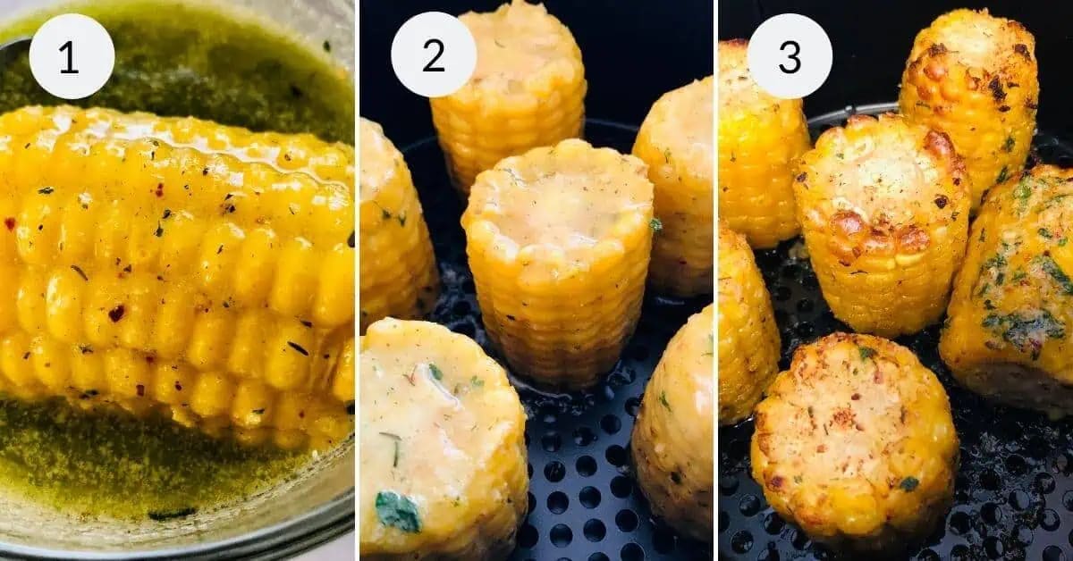 Air Fryer Corn on the Cob with Herb Butter