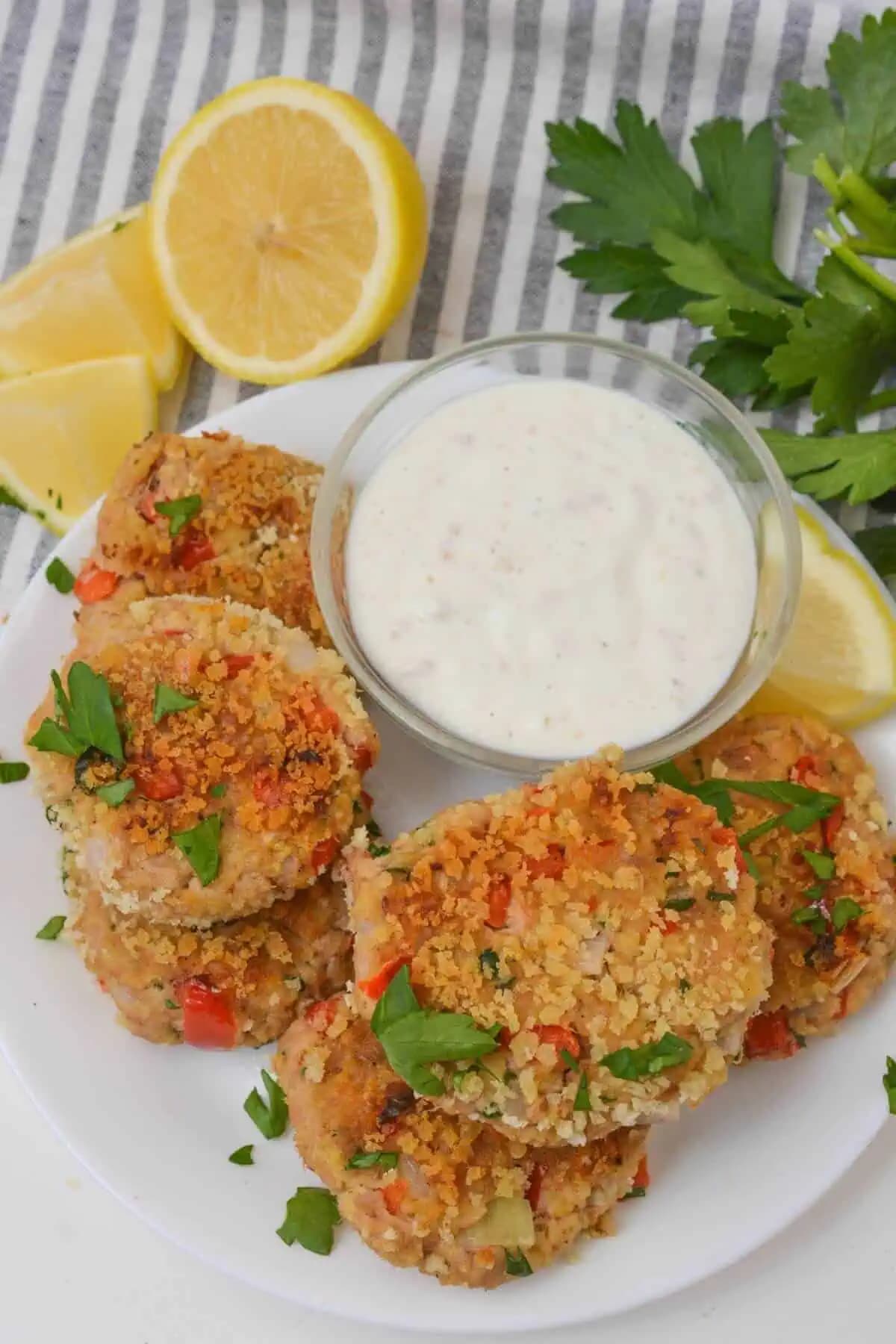 Tuna Cakes with Garlic Lemon Aioli