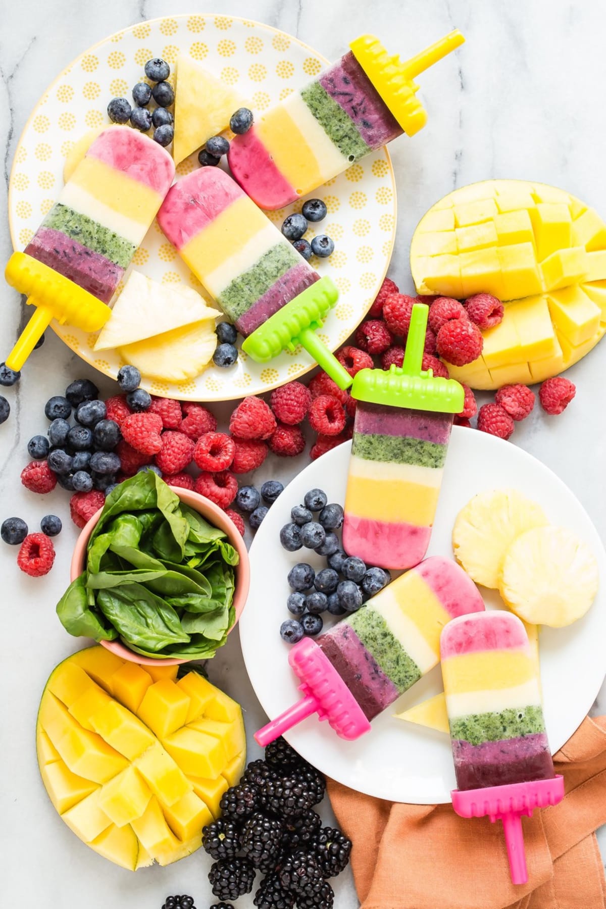 Rainbow Yogurt Popsicles