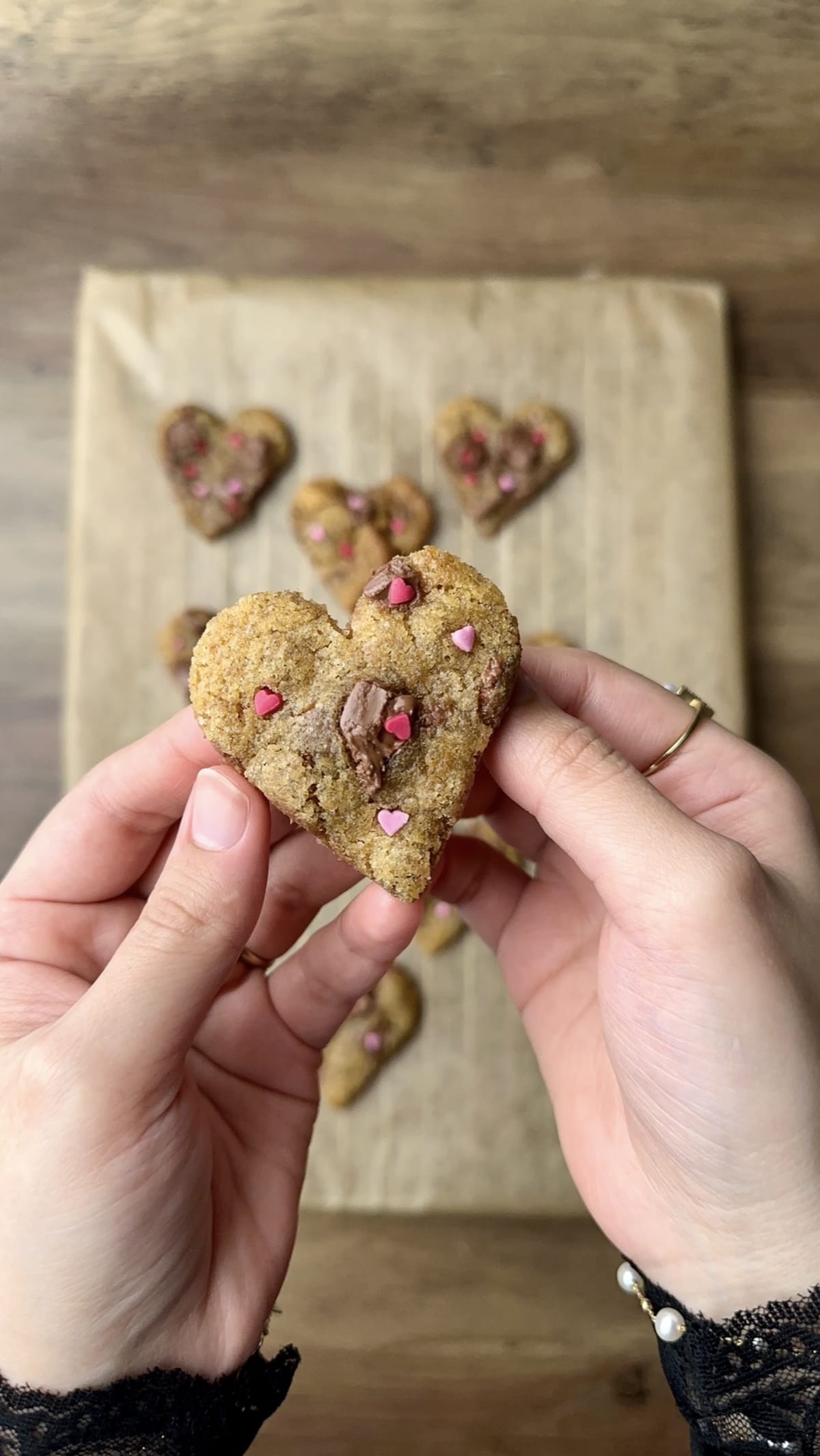 Heart-Shaped Brown Butter Chocolate Chip Cookies