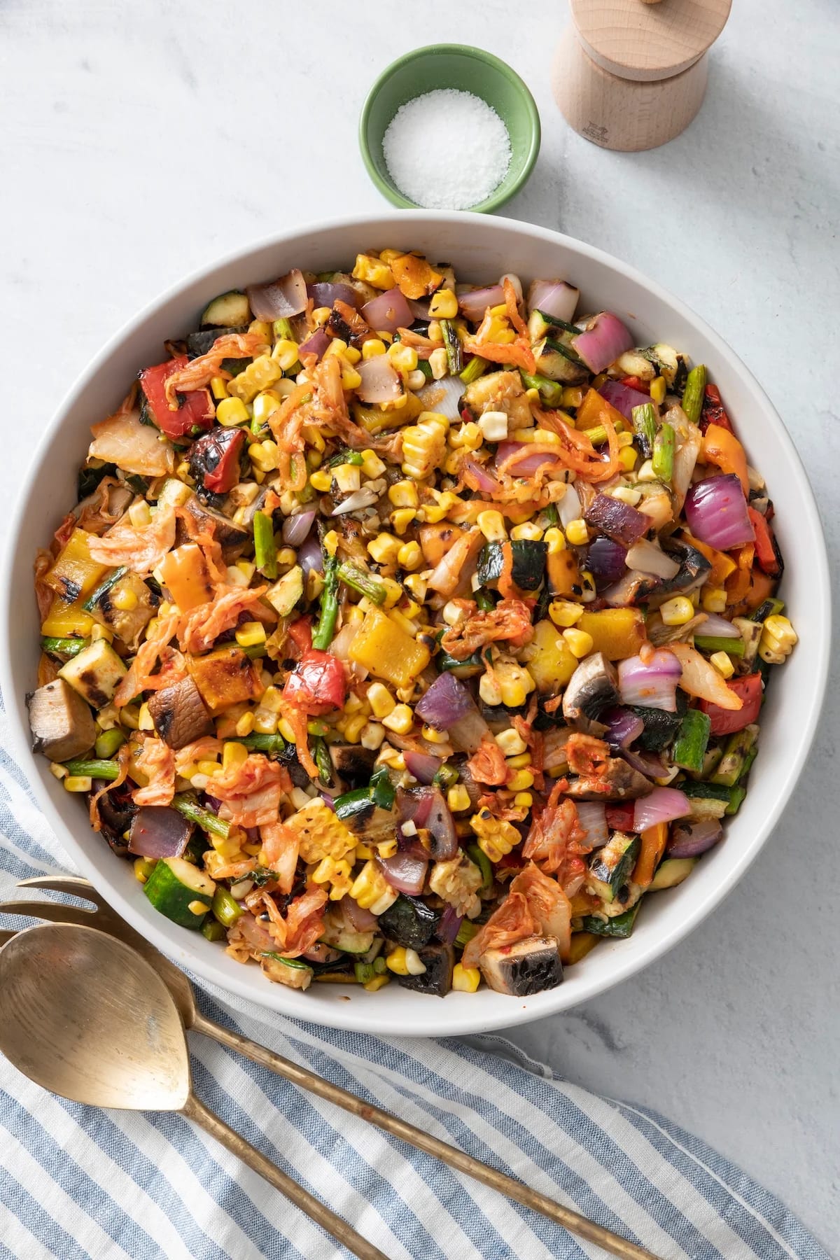 Grilled Vegetable Kimchi Salad