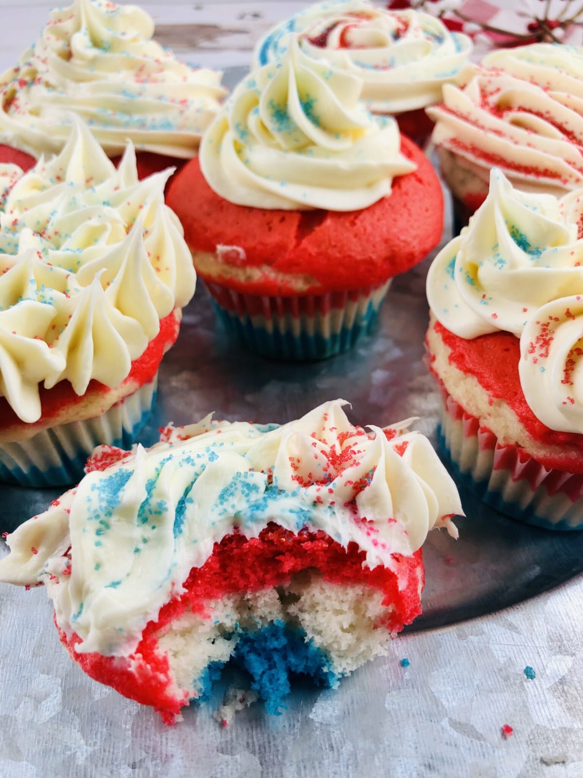 Red White and Blue Cupcakes