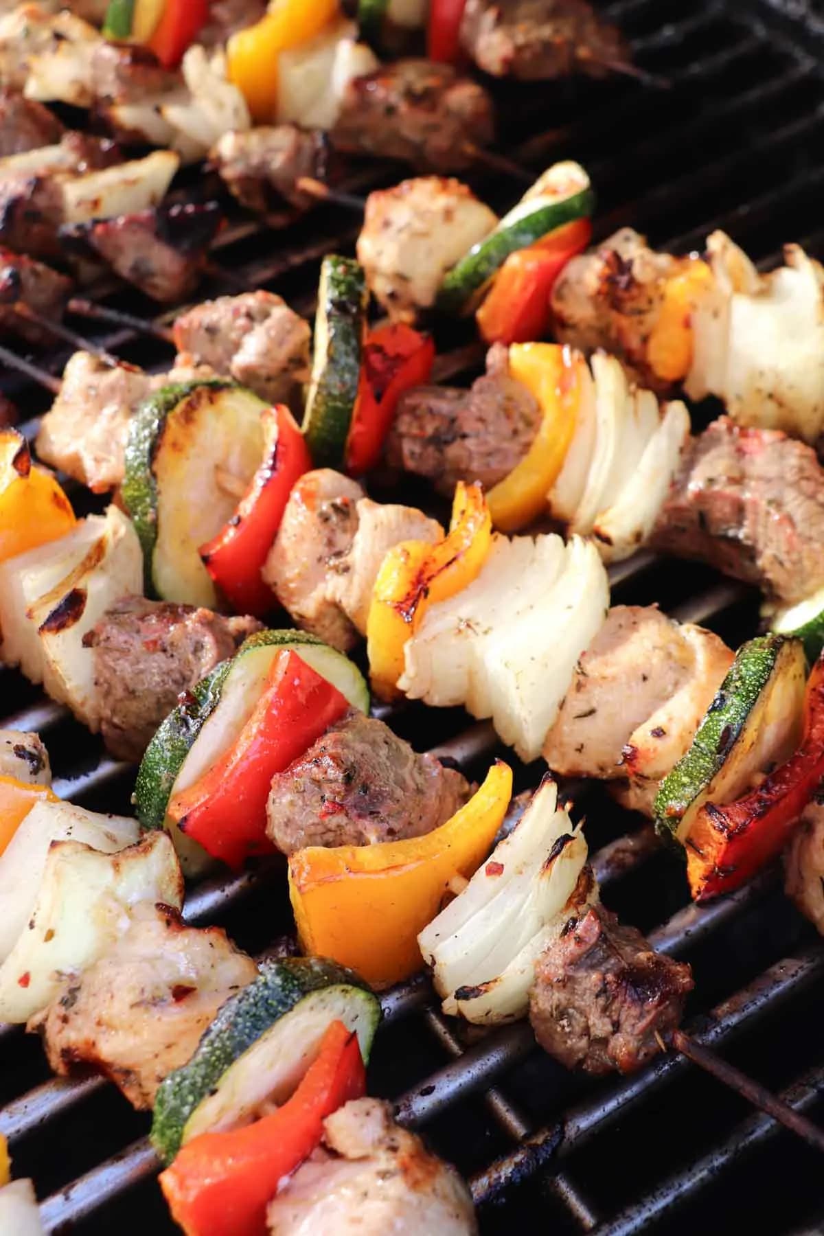 Chicken and Steak Kabobs with Italian Dressing Marinade