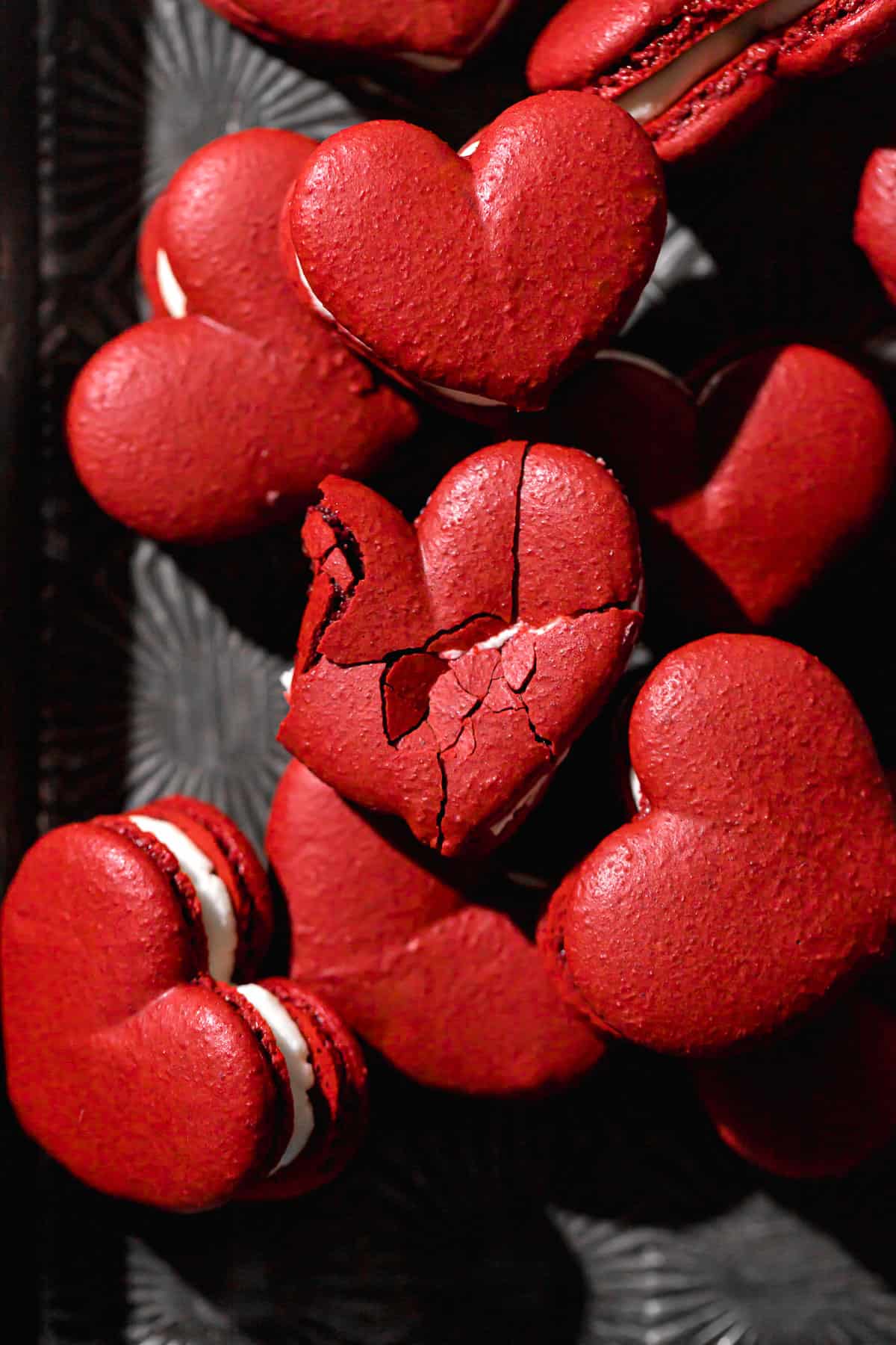 Red Velvet Macarons with Mascarpone Frosting