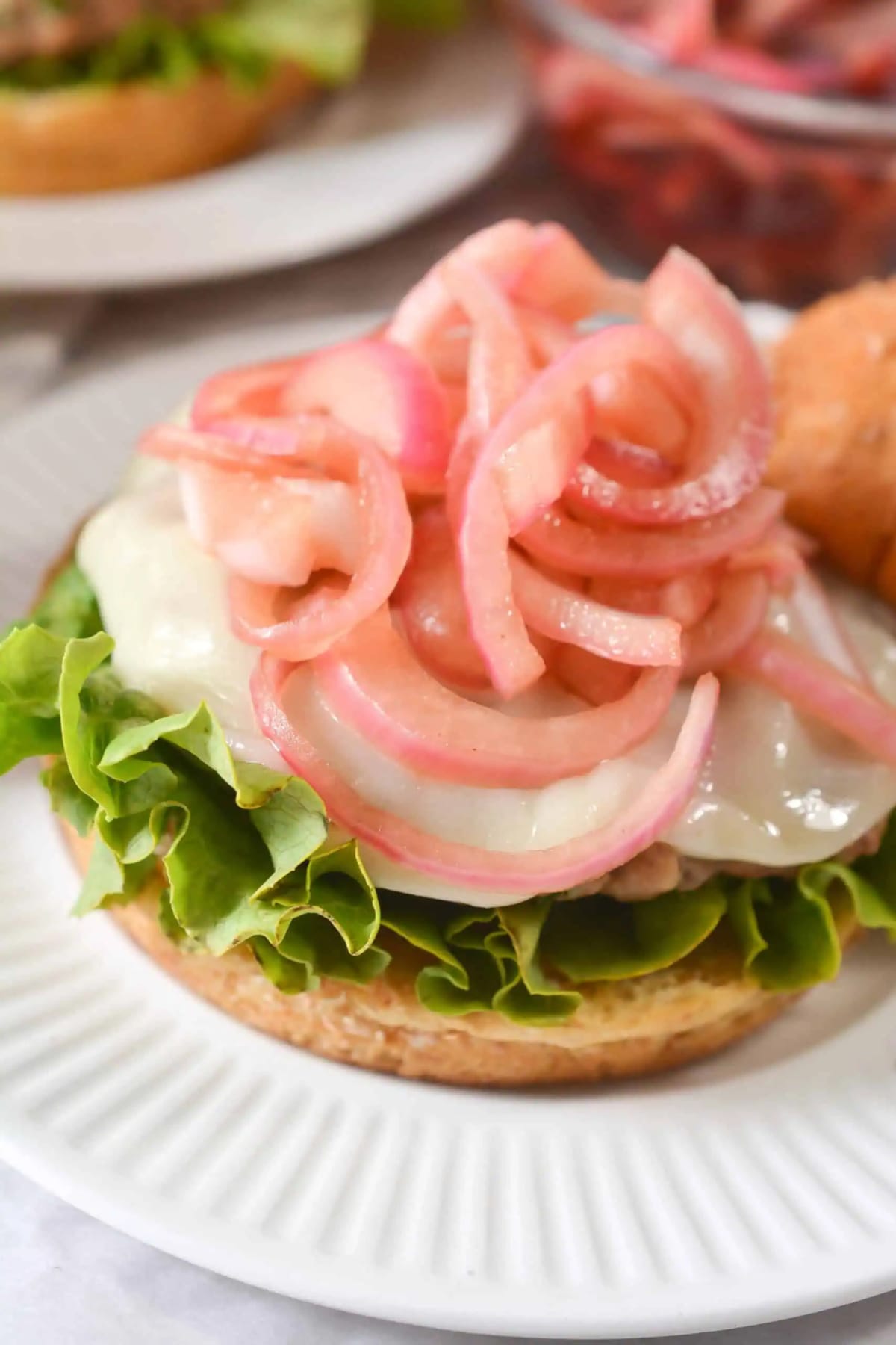 Grilled Turkey Burgers with Pickled Onions