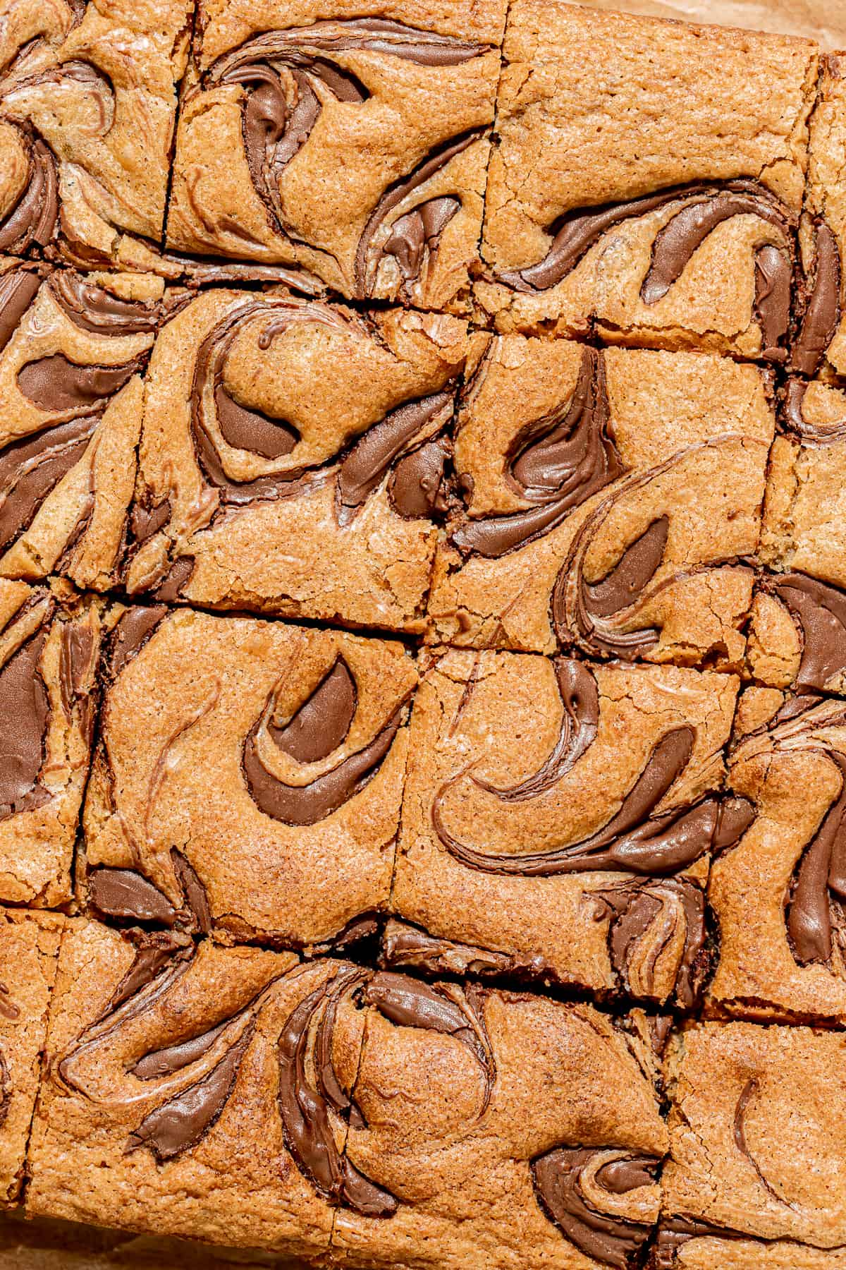 Nutella Swirled Banana Blondies