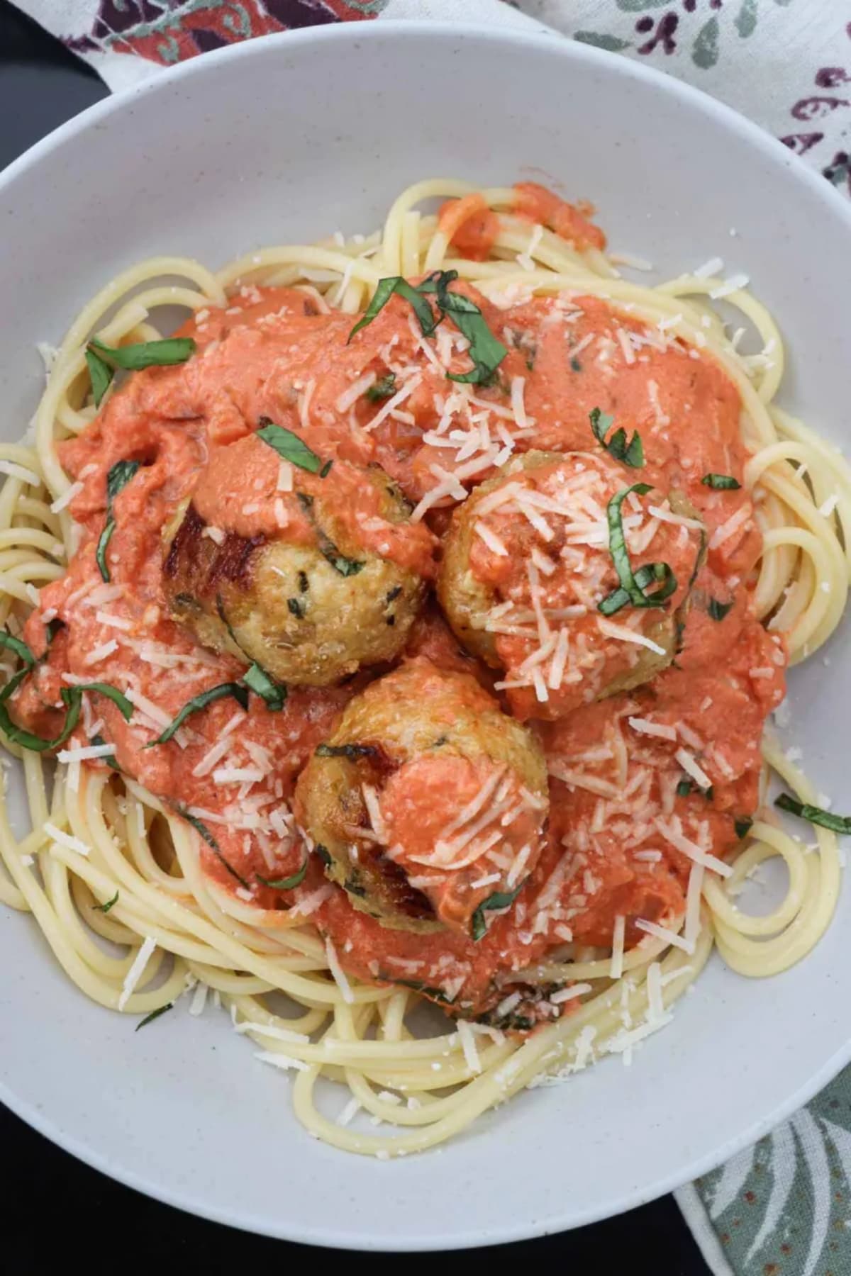 Spaghetti and Chicken Parmesan Meatballs