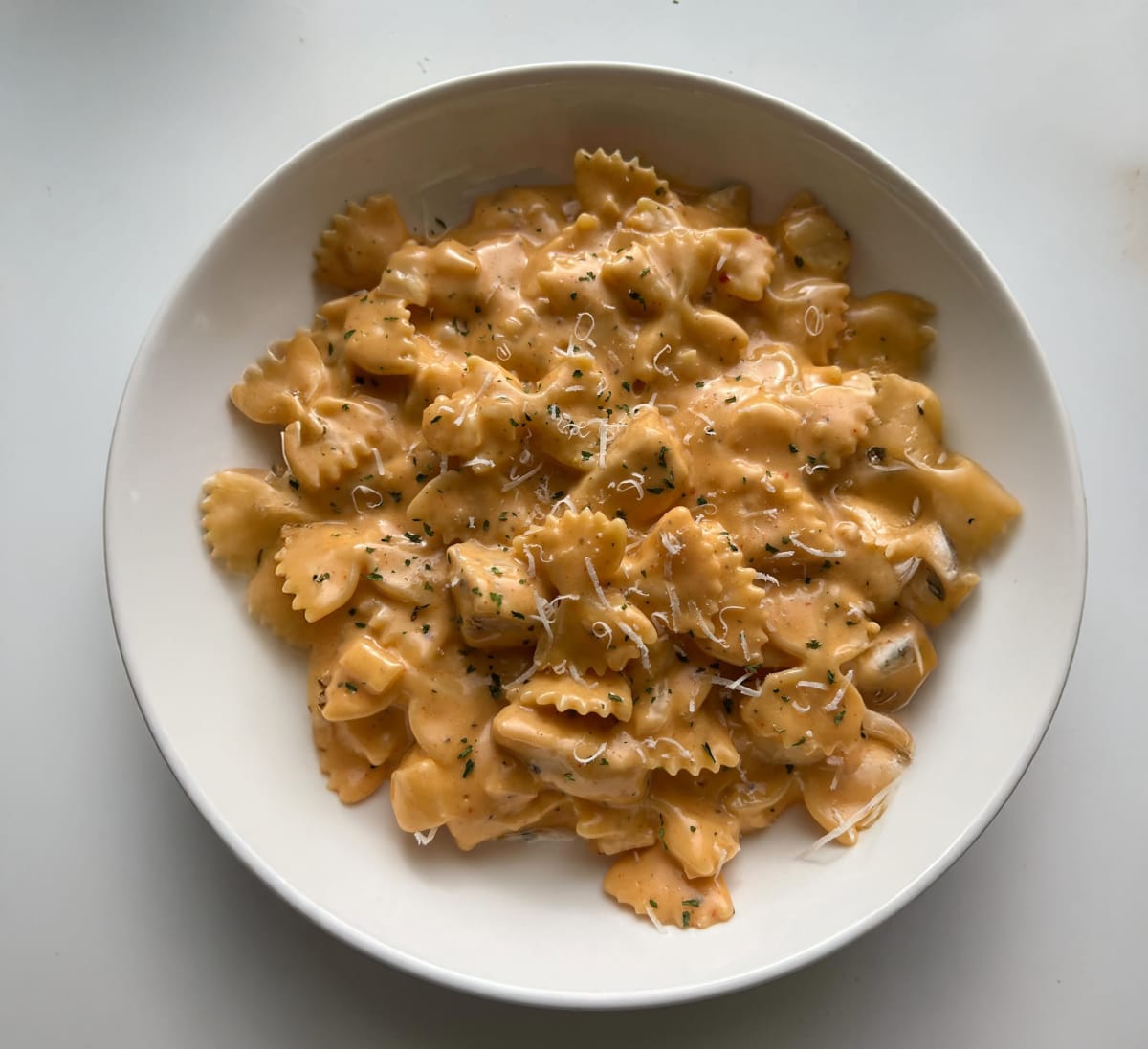 Cheesy Buffalo Chicken Bowtie Pasta