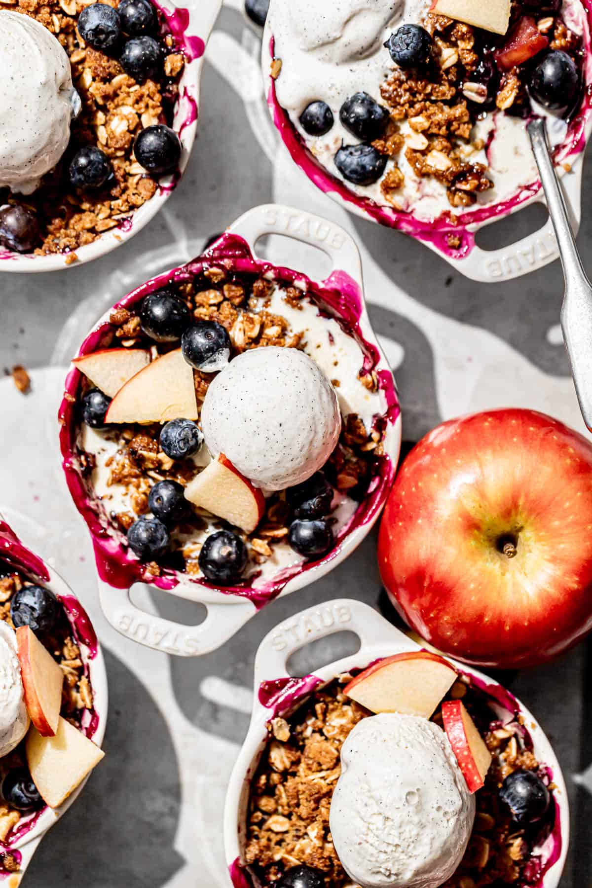 Individual Blueberry and Apple Crumble