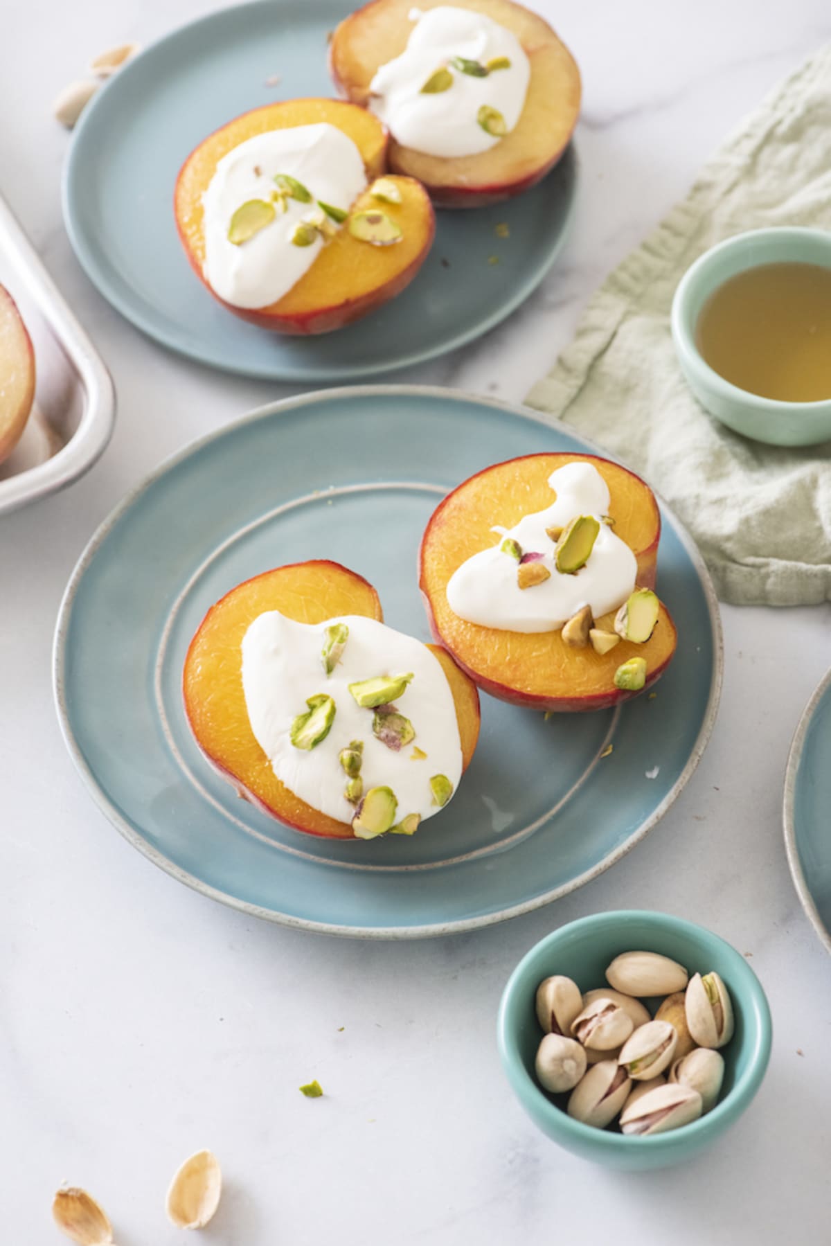 Baked Nectarines with Honey Yogurt Sauce