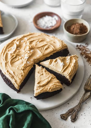 Malted Chocolate Cake With Peanut Butter Frosting