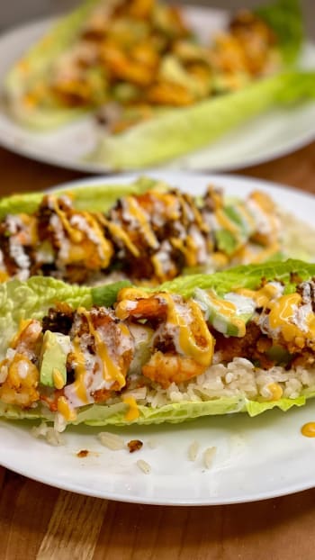 Spicy Shrimp Lettuce Tacos