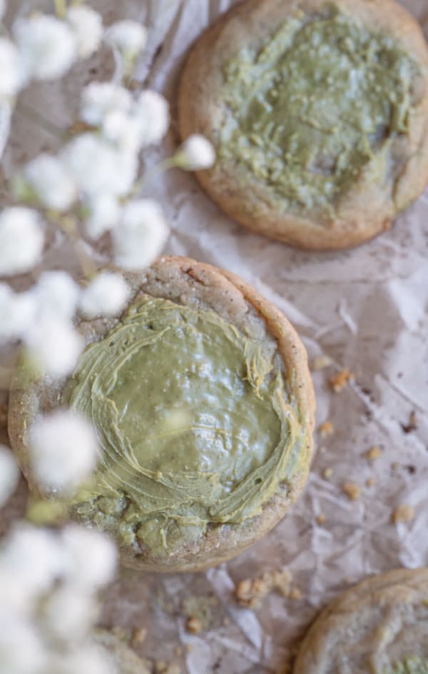 Bakery-Style Brown Butter Pistachio Latte Cookies cover