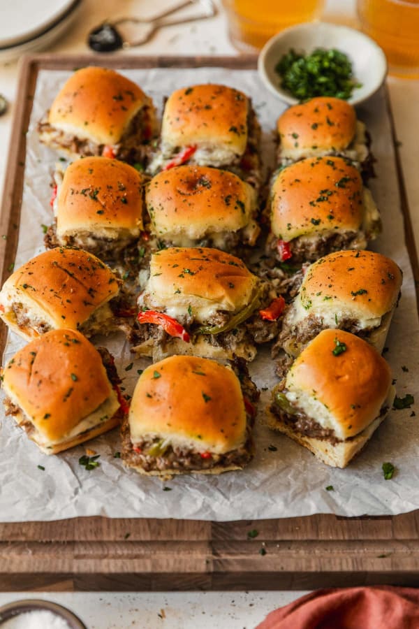 Melty Philly Cheesesteak Sliders on Hawaiian Rolls cover