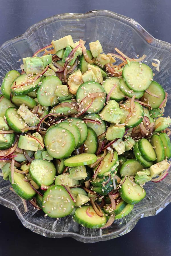 10 Minute Cucumber Avocado Salad cover