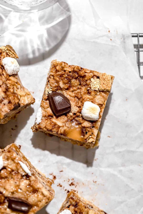 Caramel S'mores Rice Krispie Treats cover