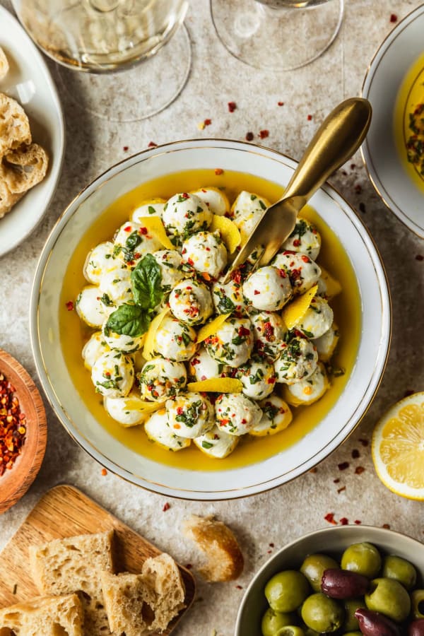 Marinated Mozzarella Balls with Basil & Lemon cover