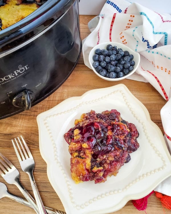 Blueberry Crock Pot Dump Cake cover