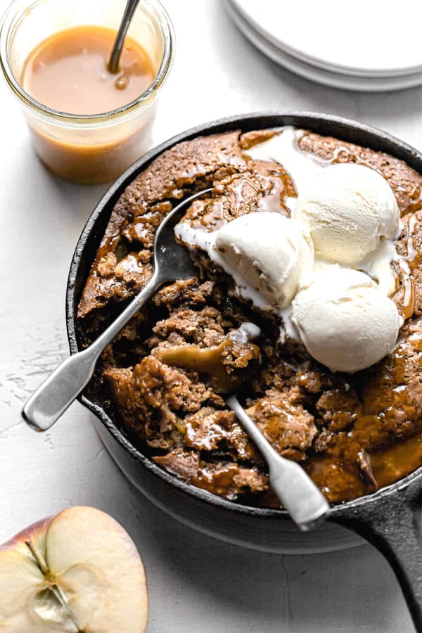 Caramel Apple Skillet Dump Cake cover