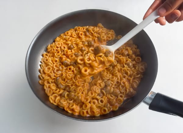 Vodka Spaghettios with Mini Meatballs cover