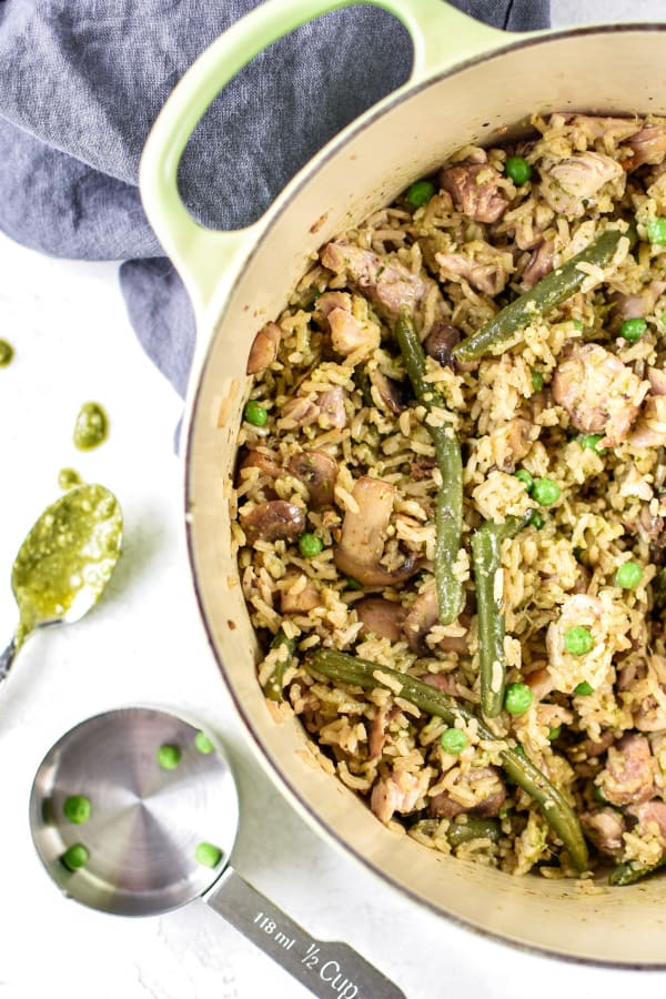 One-Pot Pesto Chicken and Rice cover