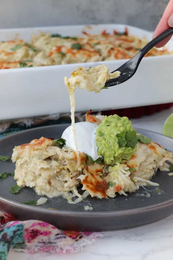 Chicken Enchilada Casserole with Creamy Salsa Verde cover