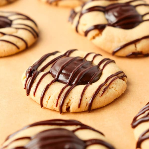 Chocolate Peanut Butter Thumbprint Cookies cover