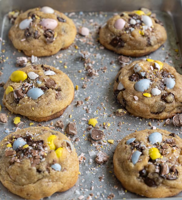Bakery-Style Brown Butter Cadbury Mini Egg Cookies cover