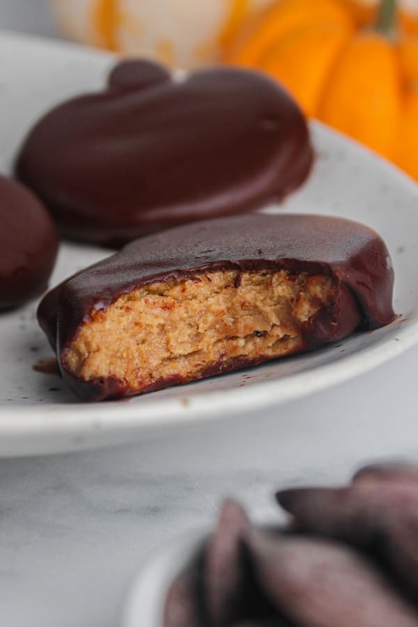 Chocolate Peanut Butter Protein Pumpkins cover