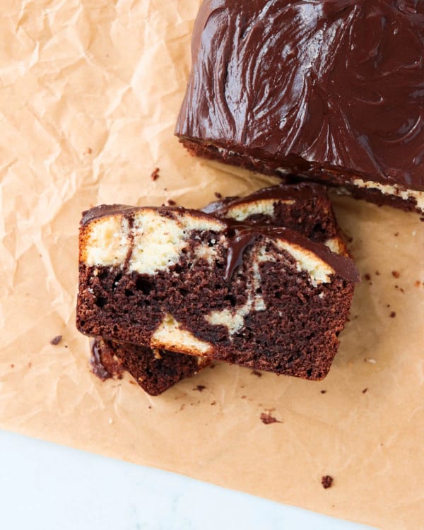 Marbled Pound Cake with Chocolate Icing cover