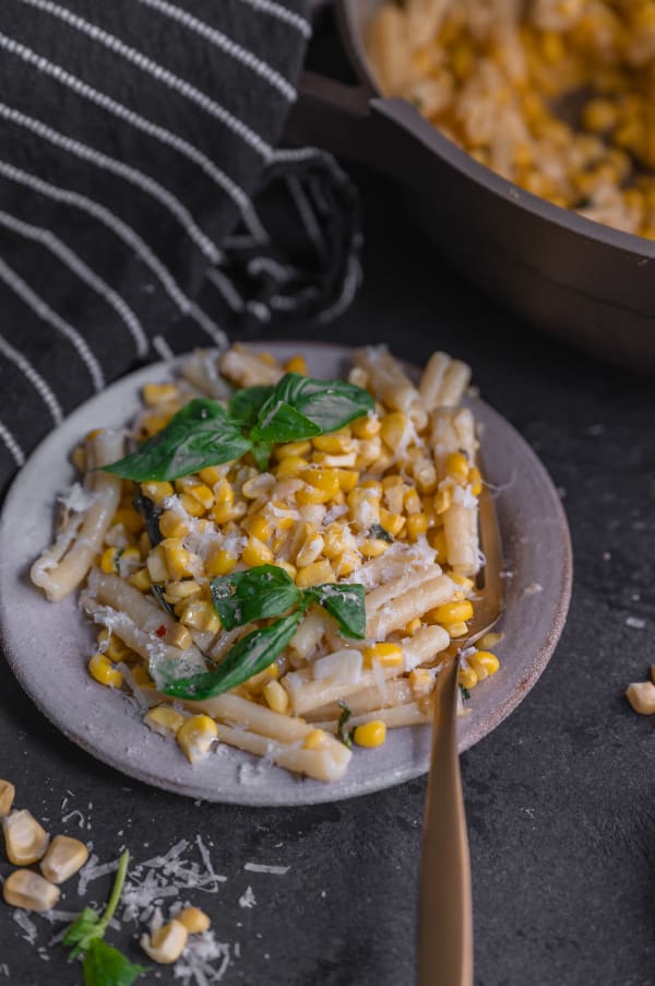 Brown Butter Corn Pasta with Basil and Parmesan cover