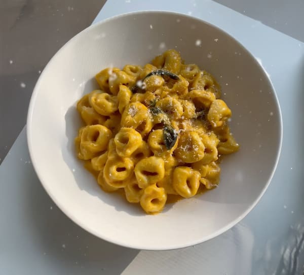 Cheesy Pumpkin Tortellini with Brown Butter and Sage cover
