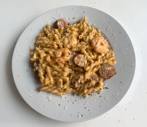 Creamy Cajun Shrimp & Sausage Pasta cover