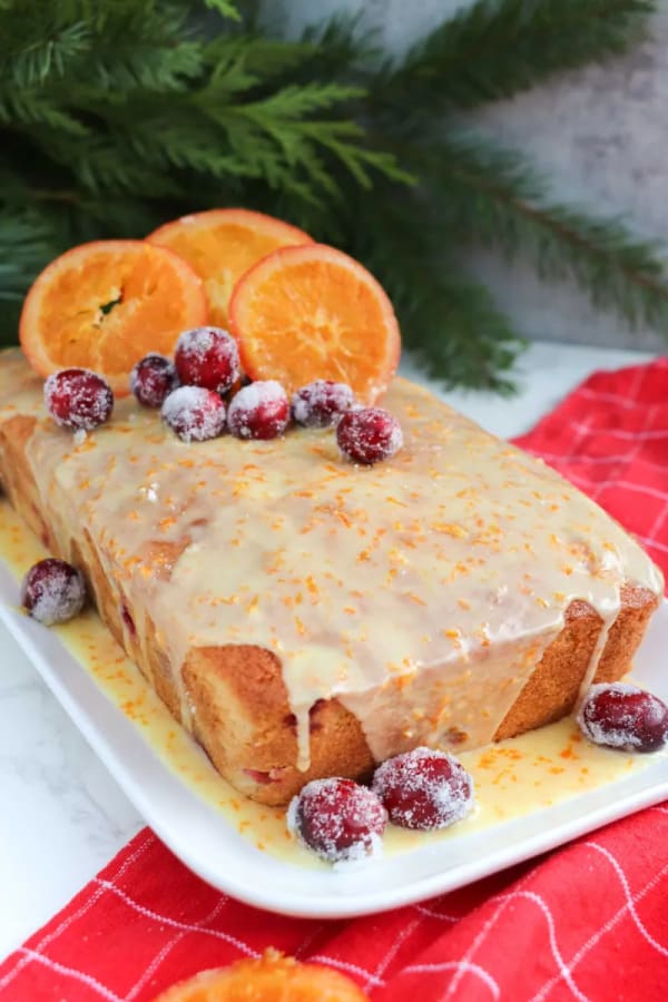 Easy Cranberry Orange Loaf Cake with Orange Glaze cover