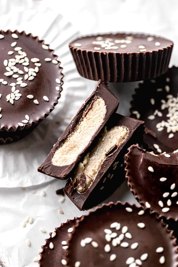 Dark Chocolate Tahini Cups cover