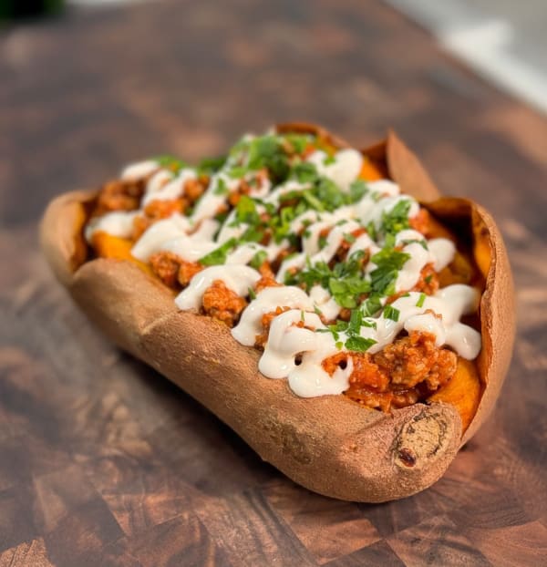 High-Protein Turkey Stuffed Sweet Potatoes cover
