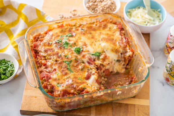 Baked Farro with Lentils, Tomato and Mozzarella cover