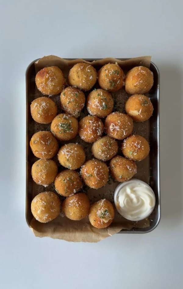 Cheese Stuffed Garlic Parm Potato Balls cover