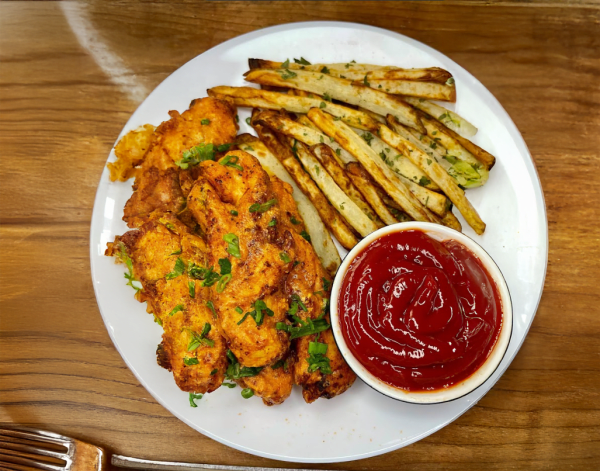 High Protein Buffalo Chicken with Fries cover