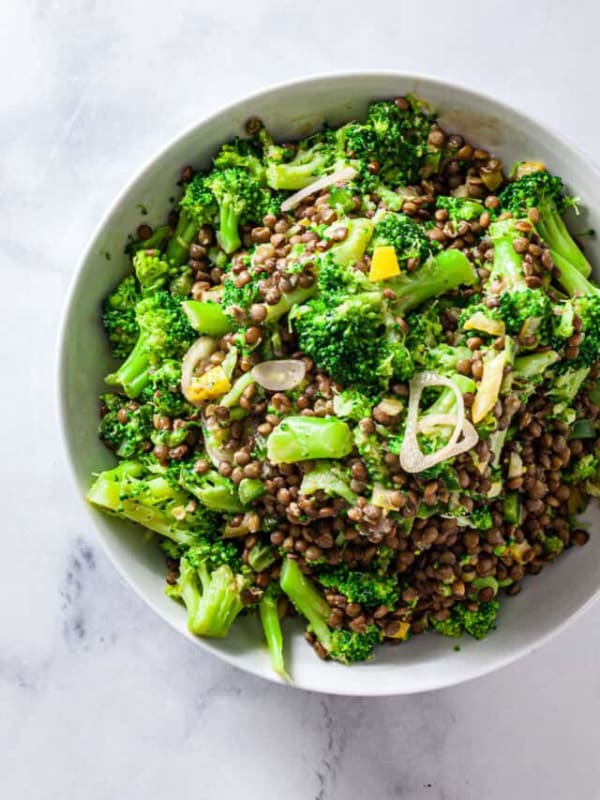 Broccoli Lentil Salad with Anchovy Salad Dressing cover