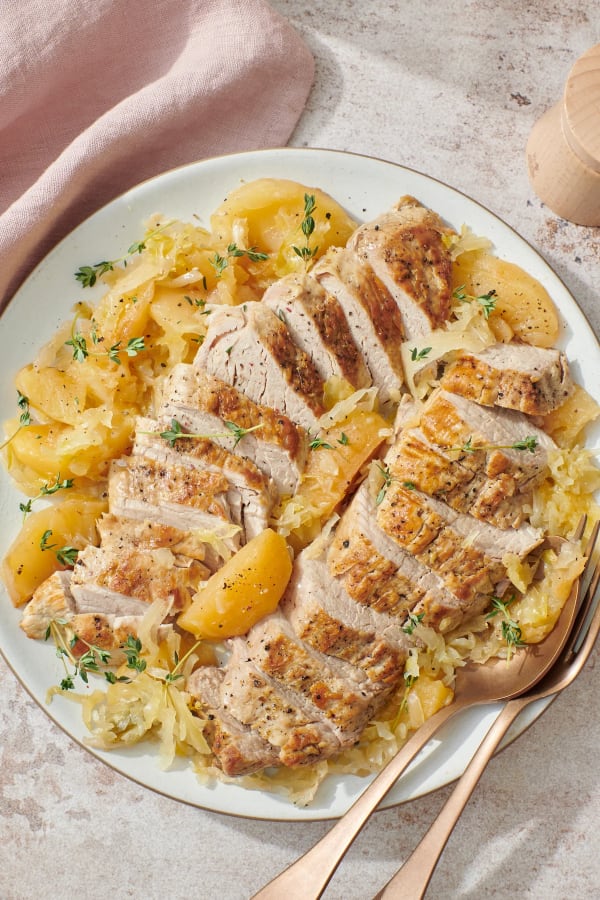Slow Cooker Pork Tenderloin with Apples and Sauerkraut cover
