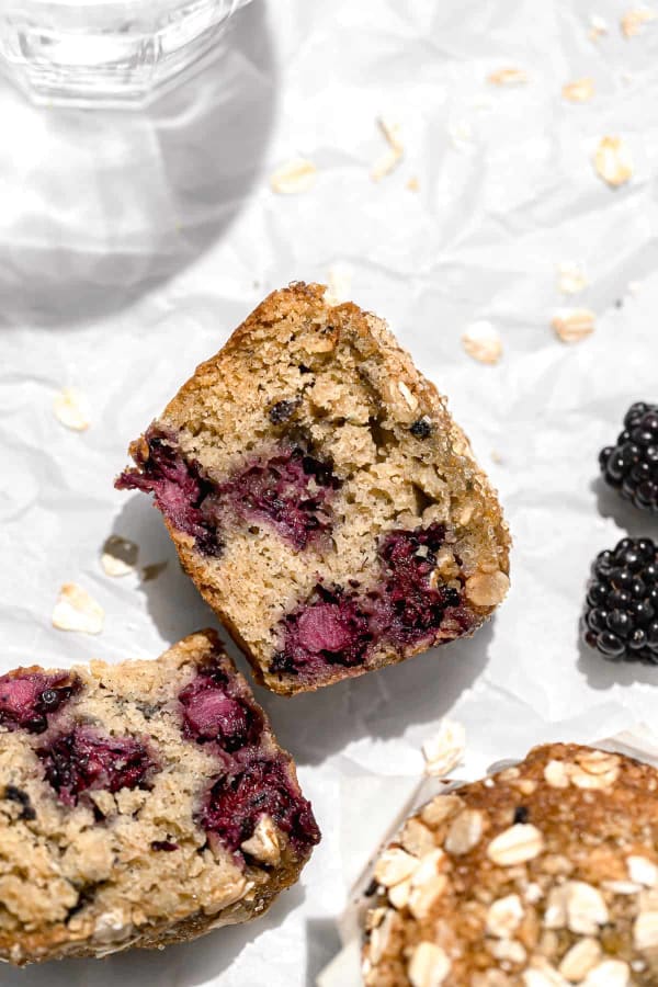 Bakery Style Blackberry Oatmeal Muffins cover