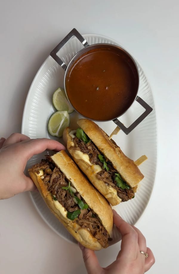 Slow-Cooked Birria Sandwich cover