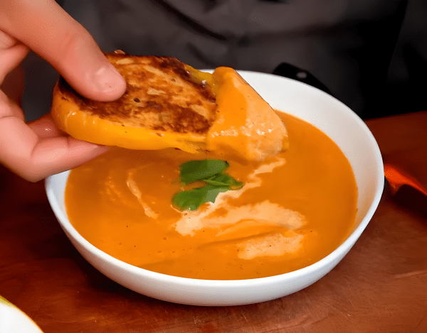 Roasted Garlic Tomato Soup with Grilled Cheese cover
