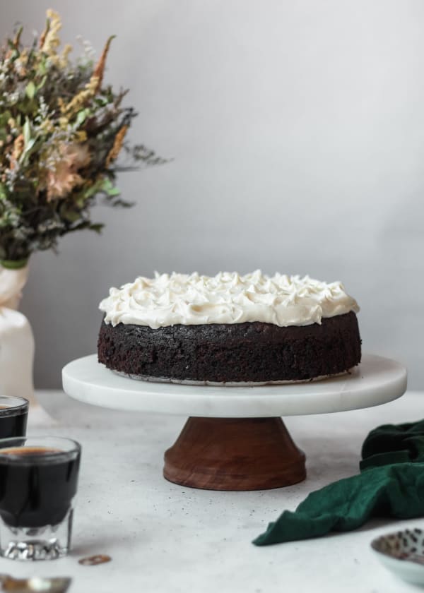 Chocolate Stout Cake + Irish Cream Cheese Frosting cover