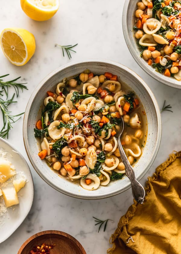 Lemony Chickpea Soup With Parmesan & Pasta cover