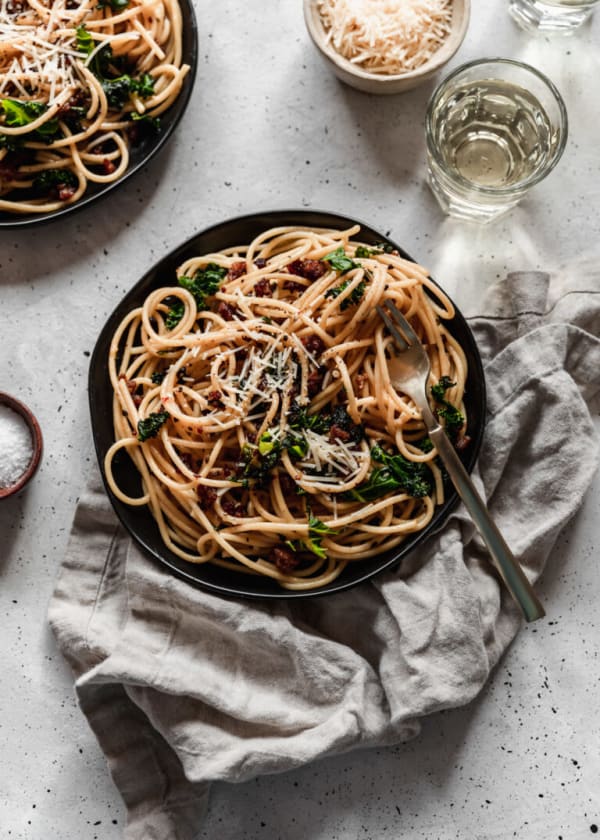 Bucatini Carbonara With Sausage & Greens cover